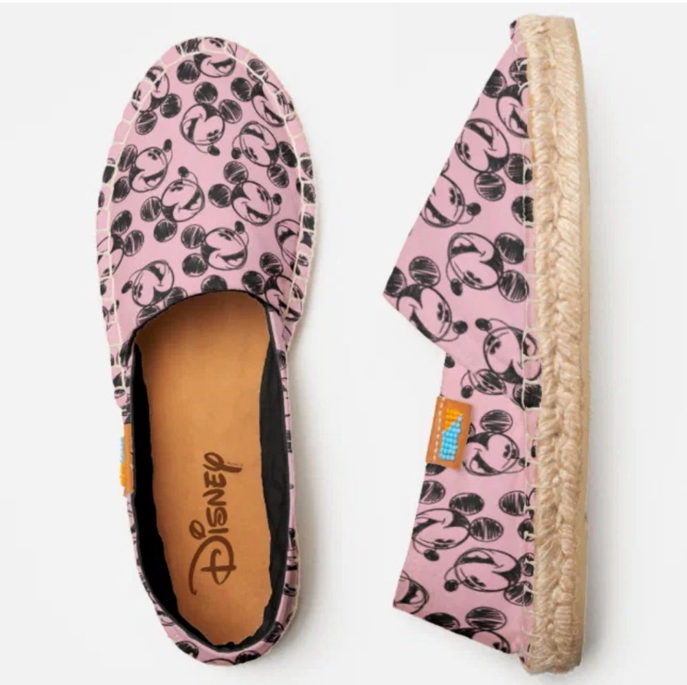 Disney | Mickey Mouse Head Pink Sketch Pattern Espadrilles